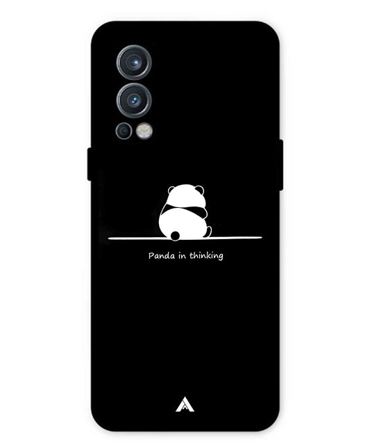 Thinking Panda Metal Back Cover Phone Case for Oneplus Nord 2