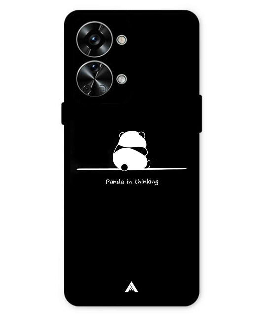 Thinking Panda Metal Back Cover Phone Case for Oneplus Nord 2T