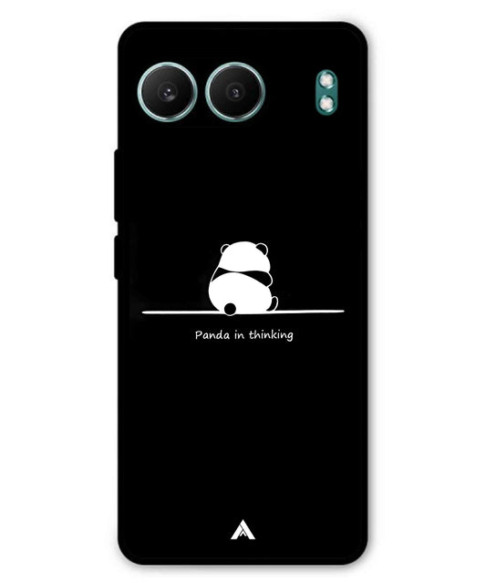 Thinking Panda Metal Back Cover Phone Case for Oneplus Nord 4