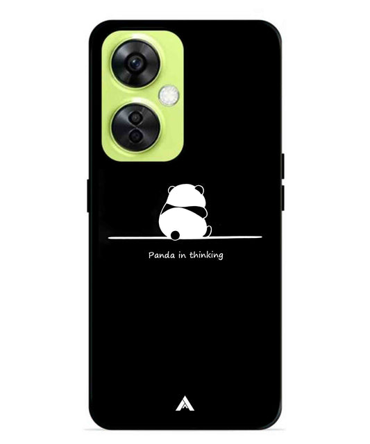 Thinking Panda Metal Back Cover Phone Case for Oneplus Nord CE 3 Lite
