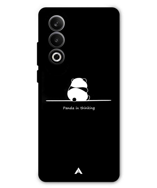 Thinking Panda Metal Back Cover Phone Case for Oneplus Nord CE 4