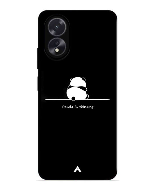 Thinking Panda Metal Back Cover Phone Case for Oppo A18