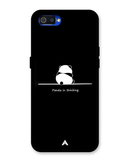 Thinking Panda Metal Back Cover Phone Case for Oppo A1K