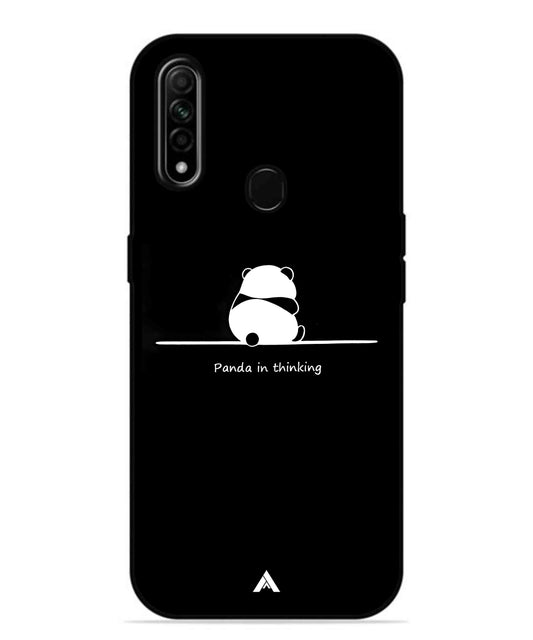 Thinking Panda Metal Back Cover Phone Case for Oppo A31