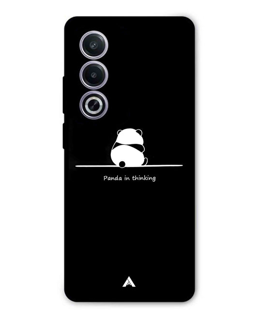 Thinking Panda Metal Back Cover Phone Case for Oppo A3 Pro