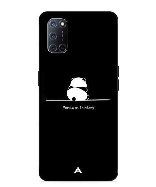 Thinking Panda Metal Back Cover Phone Case for Oppo A52