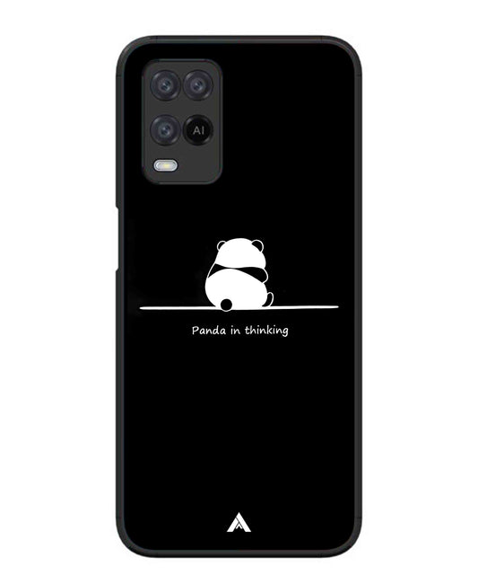 Thinking Panda Metal Back Cover Phone Case for Oppo A54
