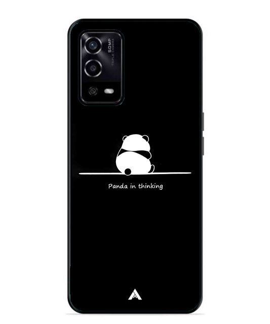 Thinking Panda Metal Back Cover Phone Case for Oppo A55