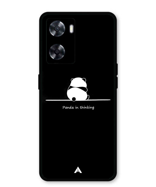 Thinking Panda Metal Back Cover Phone Case for Oppo A57