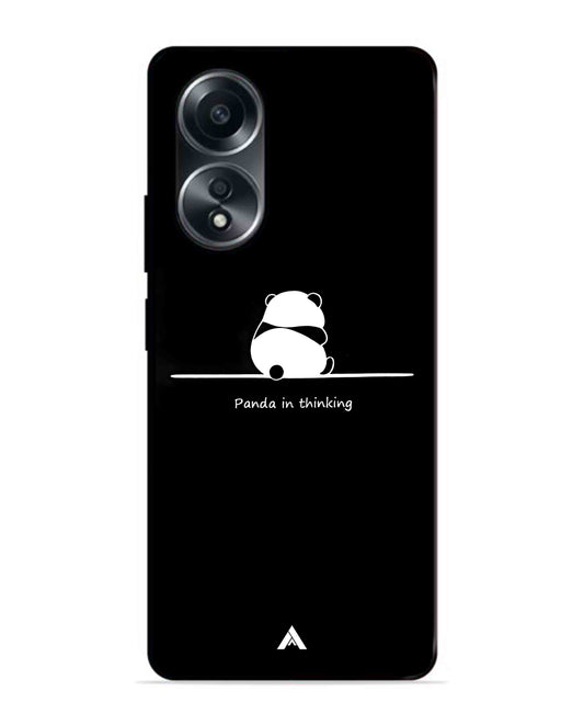 Thinking Panda Metal Back Cover Phone Case for Oppo A58