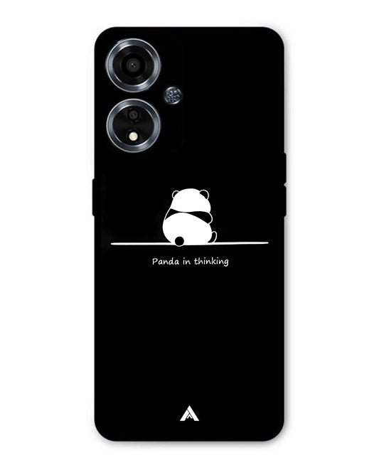 Thinking Panda Metal Back Cover Phone Case for Oppo A59