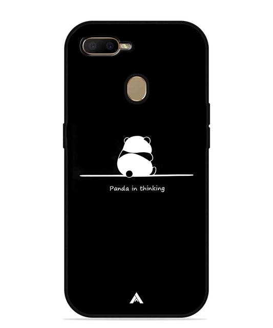 Thinking Panda Metal Back Cover Phone Case for Oppo A7