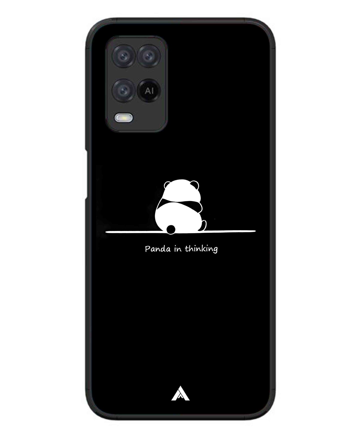 Thinking Panda Metal Back Cover Phone Case for Oppo A74