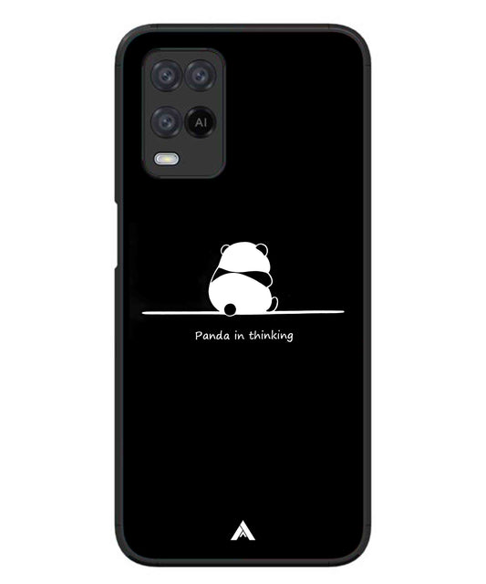 Thinking Panda Metal Back Cover Phone Case for Oppo A74