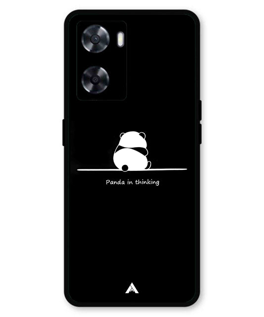 Thinking Panda Metal Back Cover Phone Case for Oppo A77