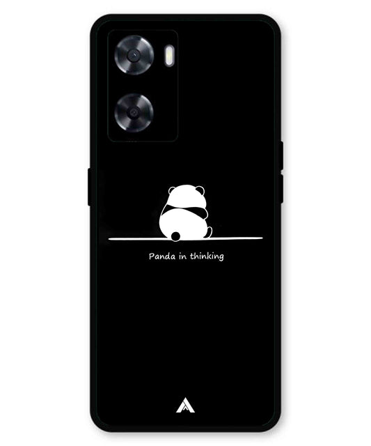 Thinking Panda Metal Back Cover Phone Case for Oppo A77s