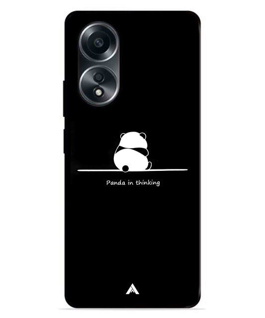 Thinking Panda Metal Back Cover Phone Case for Oppo A78