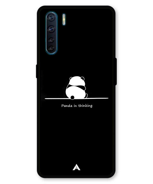 Thinking Panda Metal Back Cover Phone Case for Oppo A91