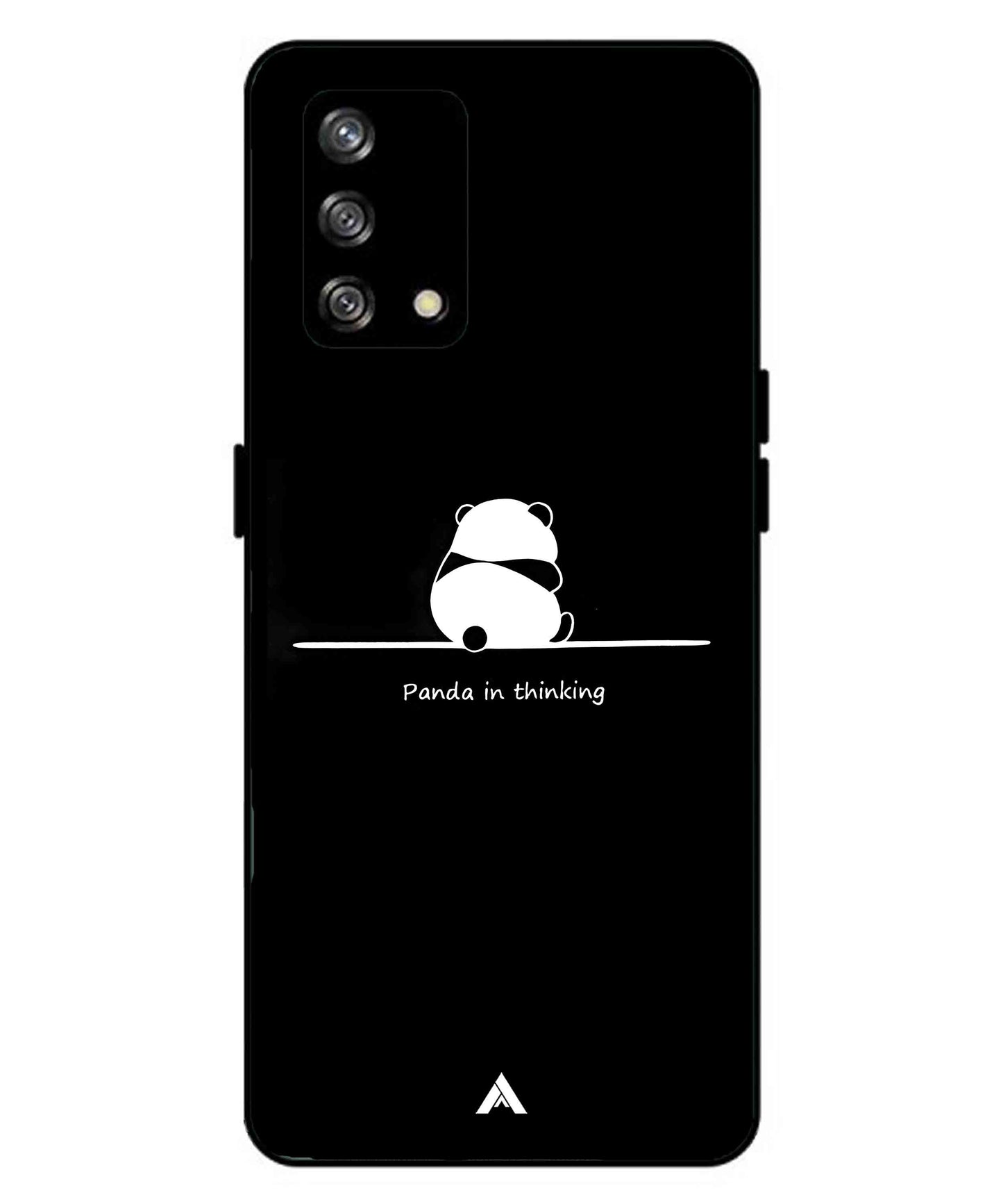 Thinking Panda Metal Back Cover Phone Case for Oppo A93