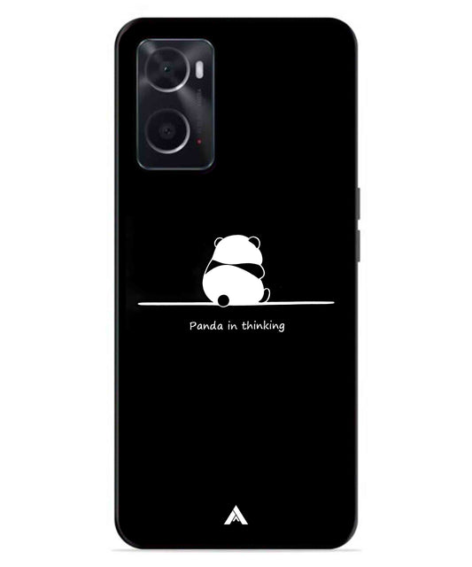 Thinking Panda Metal Back Cover Phone Case for Oppo A96