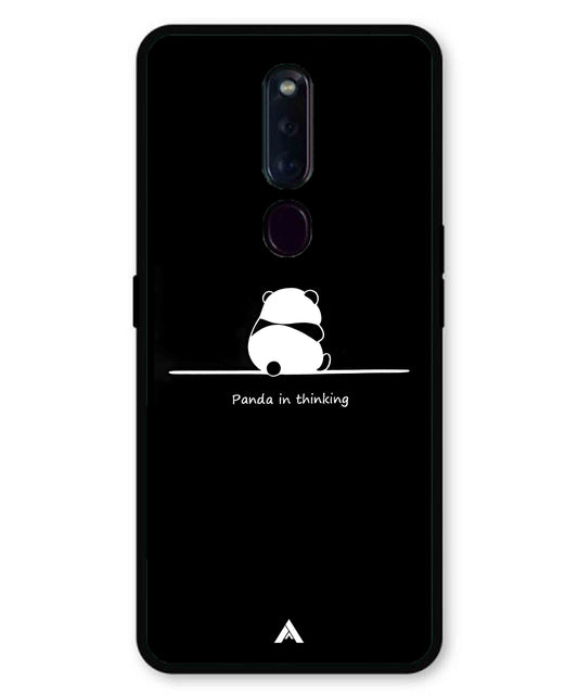 Thinking Panda Metal Back Cover Phone Case for Oppo F11 Pro