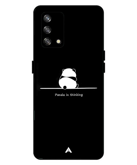 Thinking Panda Metal Back Cover Phone Case for Oppo F19
