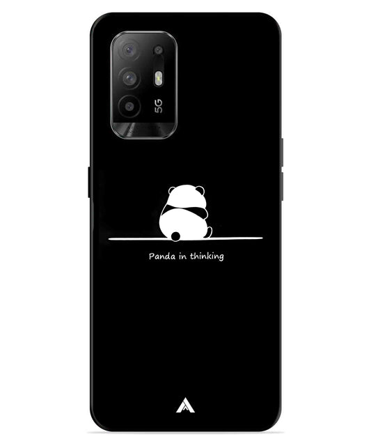 Thinking Panda Metal Back Cover Phone Case for Oppo F19 Pro Plus