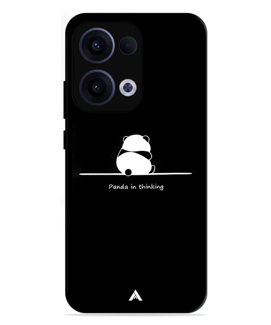 Thinking Panda Metal Back Cover Phone Case for Oppo Reno 13