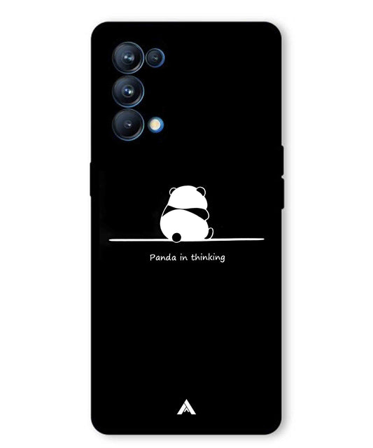 Thinking Panda Metal Back Cover Phone Case for Oppo Reno 5 Pro