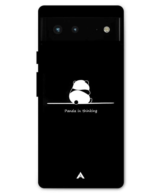 Thinking Panda Metal Back Cover Phone Case for Pixel 6