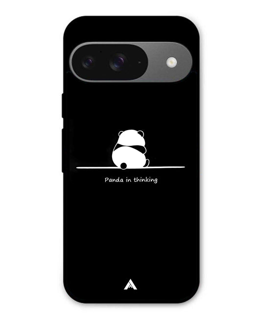 Thinking Panda Metal Back Cover Phone Case for Pixel 9