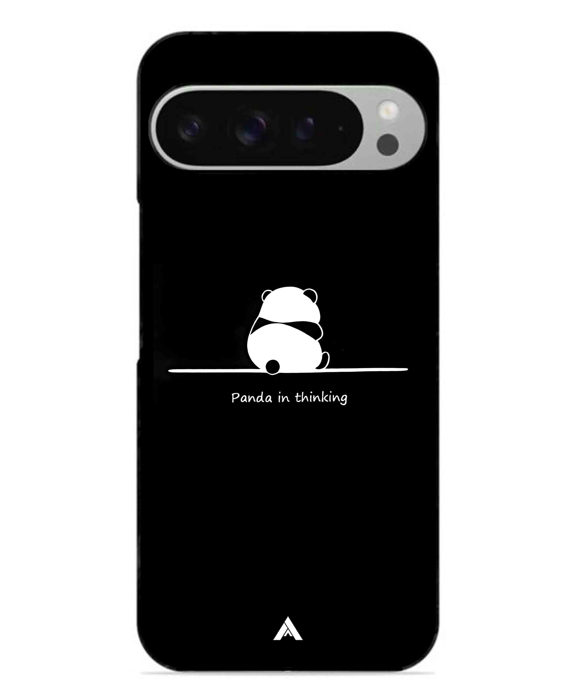 Thinking Panda Metal Back Cover Phone Case for Pixel 9 Pro