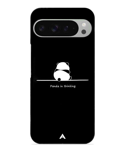 Thinking Panda Metal Back Cover Phone Case for Pixel 9 Pro XL