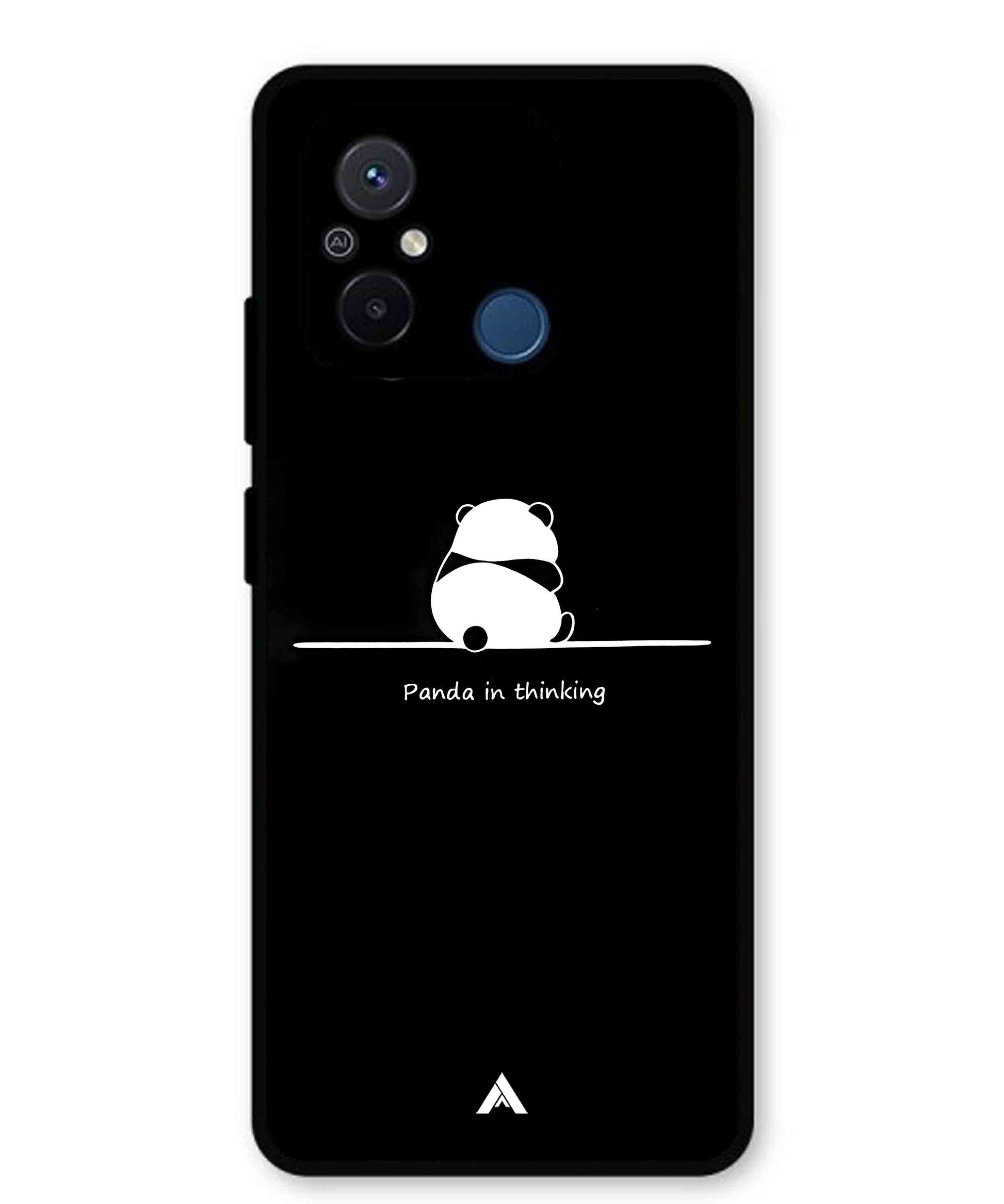 Thinking Panda Metal Back Cover Phone Case for Poco C55