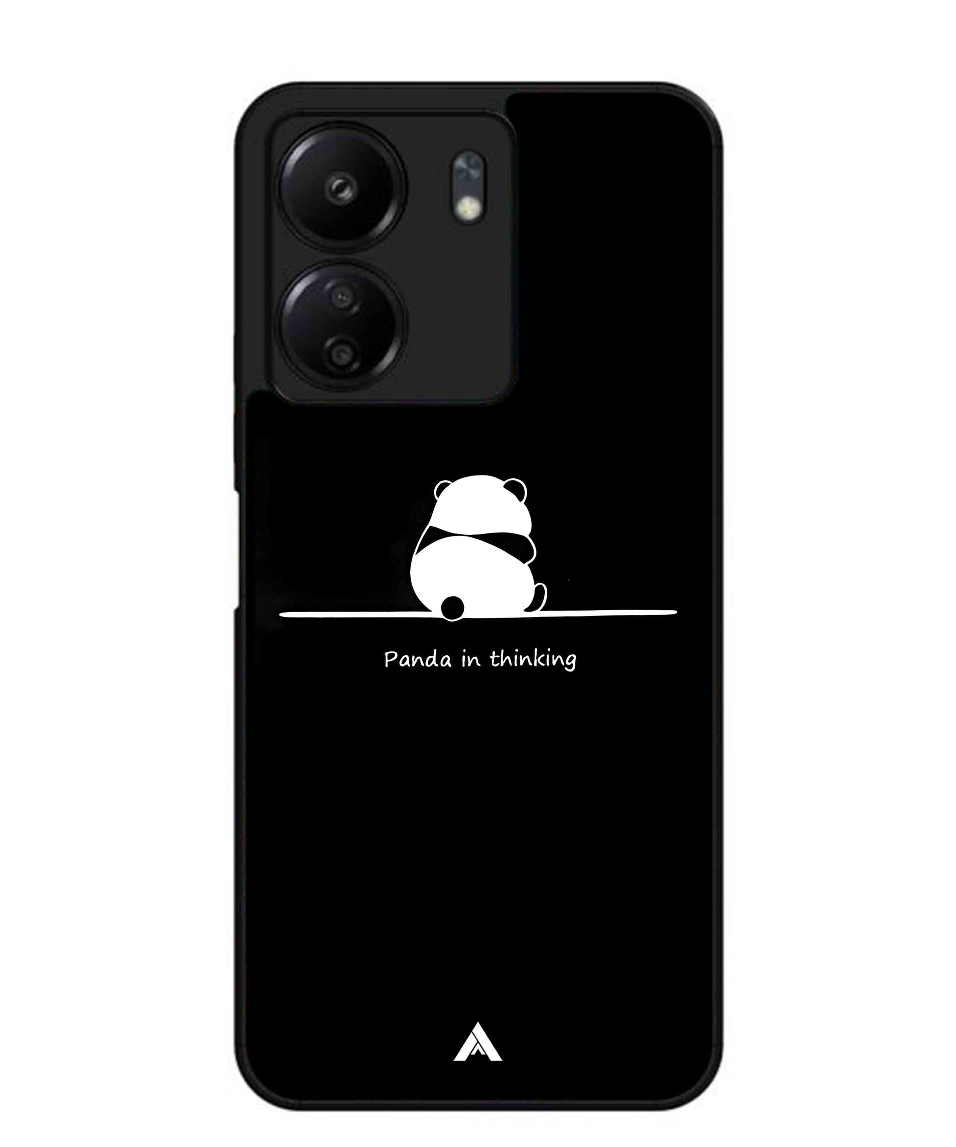 Thinking Panda Metal Back Cover Phone Case for Poco C65