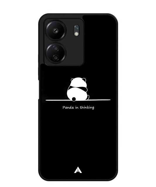 Thinking Panda Metal Back Cover Phone Case for Poco C65