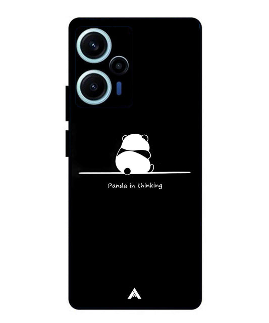 Thinking Panda Metal Back Cover Phone Case for Poco F5