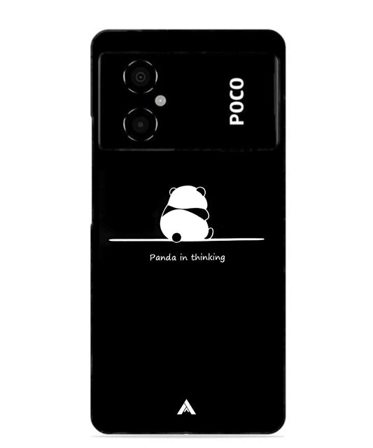 Thinking Panda Metal Back Cover Phone Case for Poco M4 5G