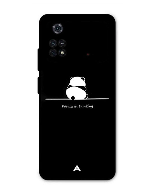Thinking Panda Metal Back Cover Phone Case for Poco M4 Pro 4G