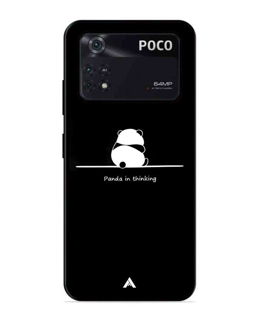 Thinking Panda Metal Back Cover Phone Case for Poco X4 Pro