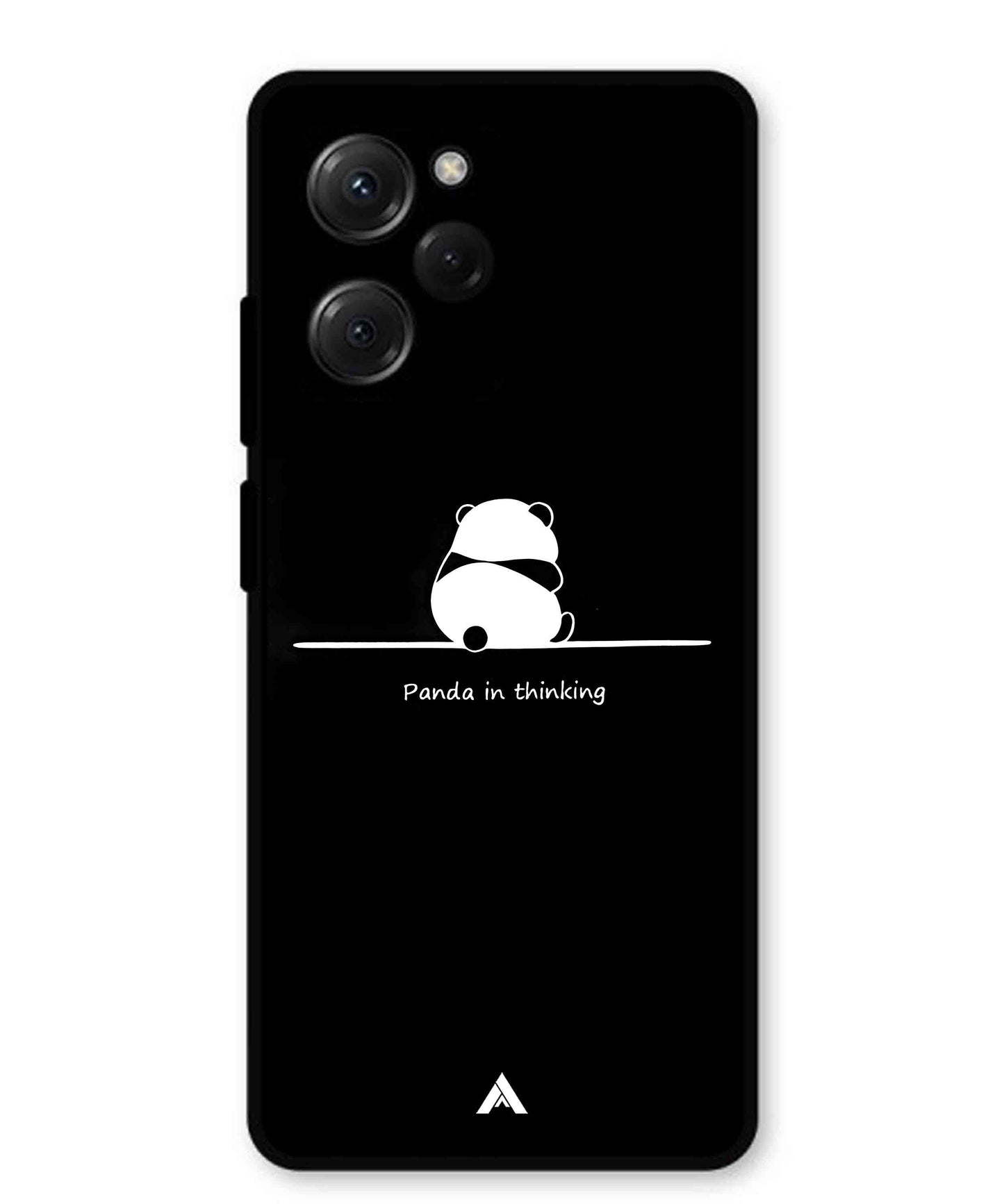 Thinking Panda Metal Back Cover Phone Case for Poco X5 Pro