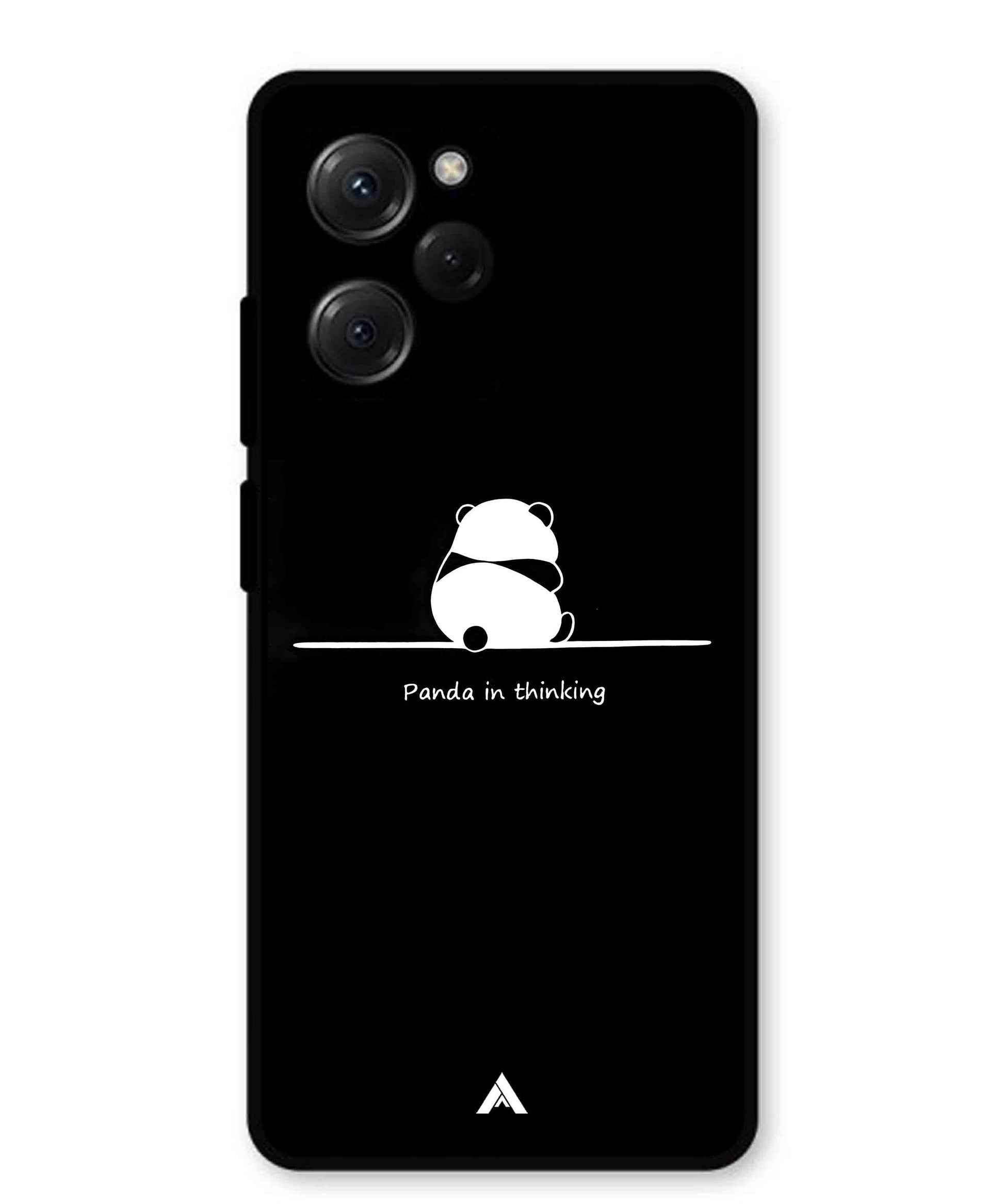 Thinking Panda Metal Back Cover Phone Case for Poco X5 Pro