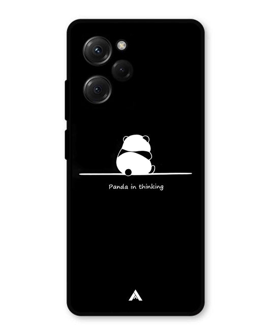 Thinking Panda Metal Back Cover Phone Case for Poco X5 Pro