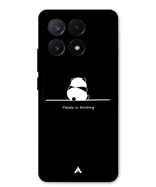 Thinking Panda Metal Back Cover Phone Case for Poco X6 Pro