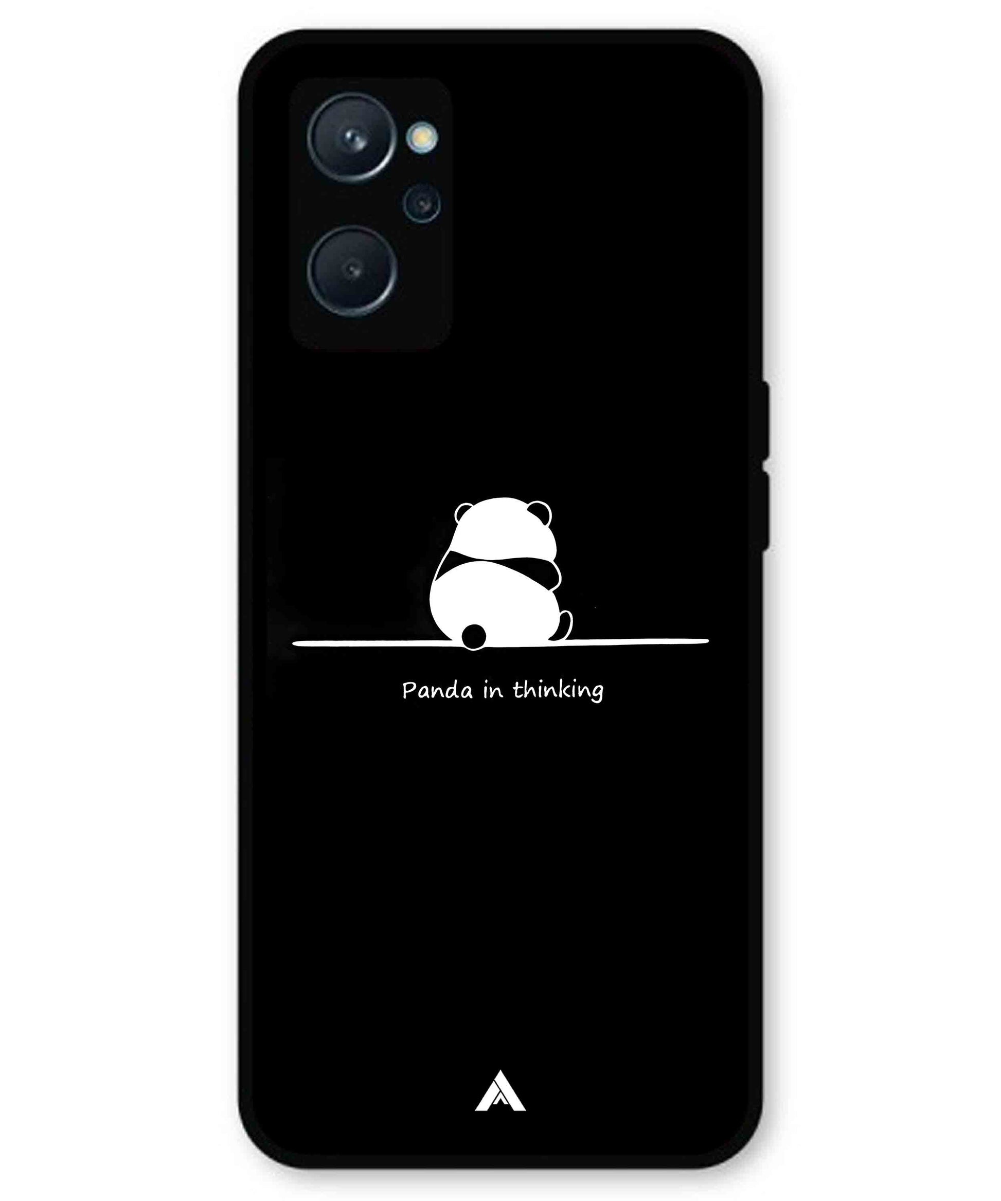Thinking Panda Metal Back Cover Phone Case for Realme 10