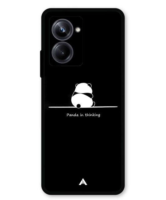 Thinking Panda Metal Back Cover Phone Case for Realme 10 Pro