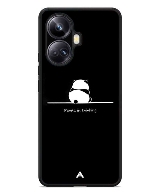 Thinking Panda Metal Back Cover Phone Case for Realme 10 Pro Plus