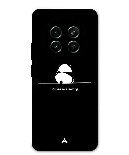 Thinking Panda Metal Back Cover Phone Case for Realme 12 5G