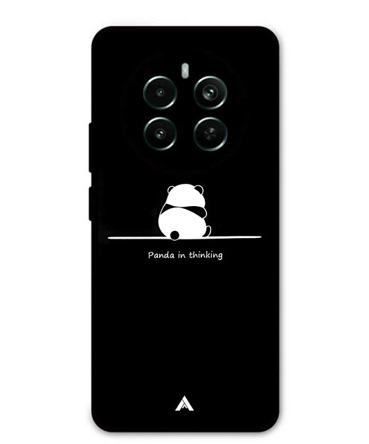 Thinking Panda Metal Back Cover Phone Case for Realme 12 Plus