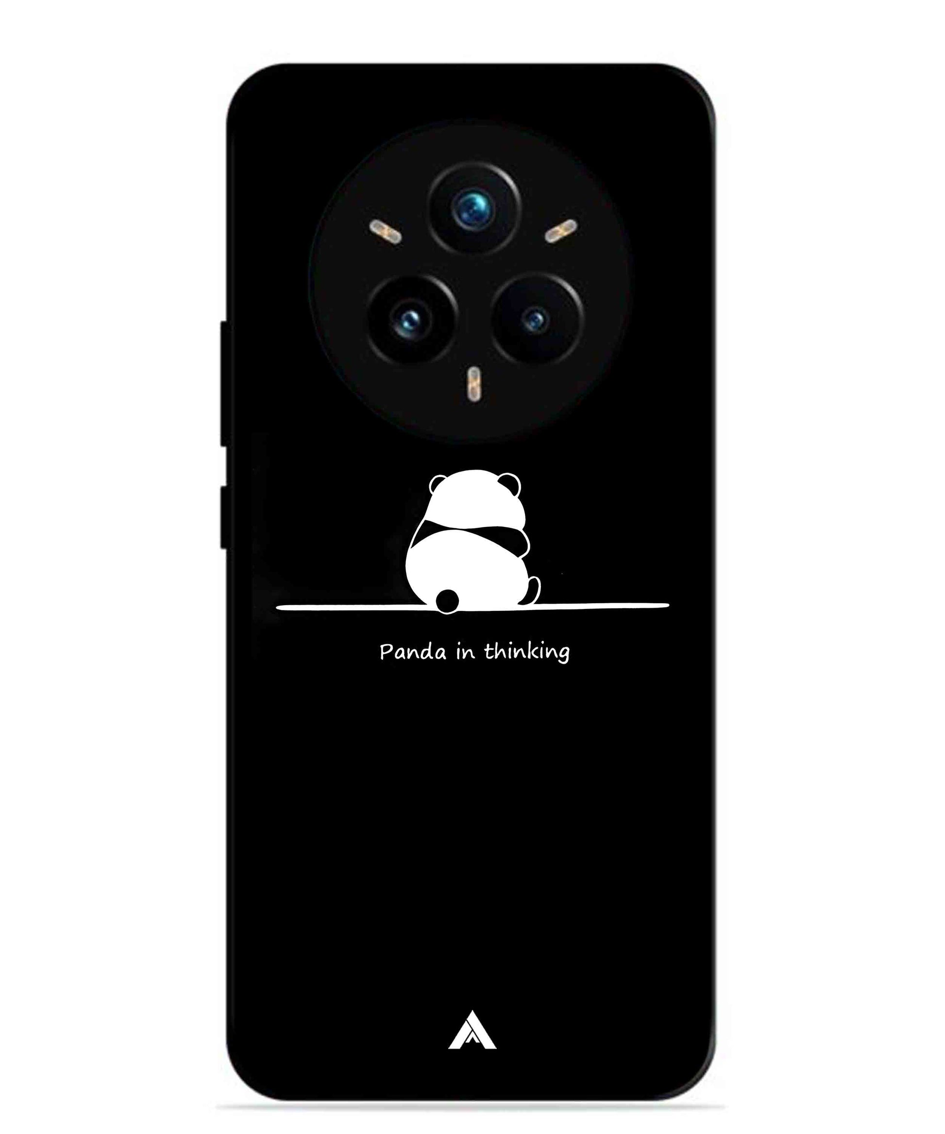 Thinking Panda Metal Back Cover Phone Case for Realme 14 Pro Plus